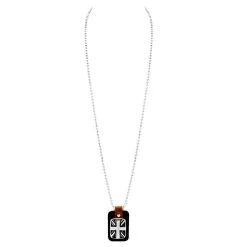 Collier Pendentif Plaque Pour Homme (plaqué Argent)
