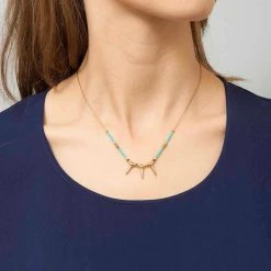 Collier Guerrier Apache (doré/rose) -Jollia Soldes Magasin jollia 8914 p