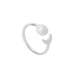 Bague Ouverte Lune (argent Rhodié)