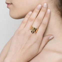 Bague Pendentif Coeur Clé (doré) -Jollia Soldes Magasin jollia dsc1019