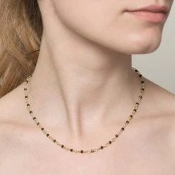 Collier Perles Fines Lapis (doré) -Jollia Soldes Magasin jollia dsc4304