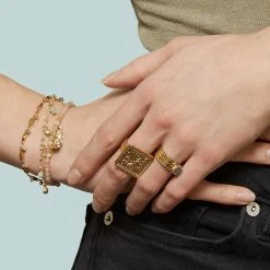 Bague Texturée Et Pierre Facettée (labradorite) -Jollia Soldes Magasin jollia automne hiver 2022 by garance 1 20 3