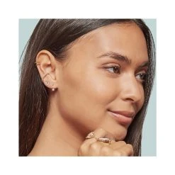 Mini Créoles Zircons Et Cristal (blanc) -Jollia Soldes Magasin jollia bo 4 1