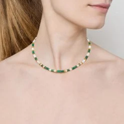 Collier Pierres Malachite (doré) -Jollia Soldes Magasin jollia dsc4282