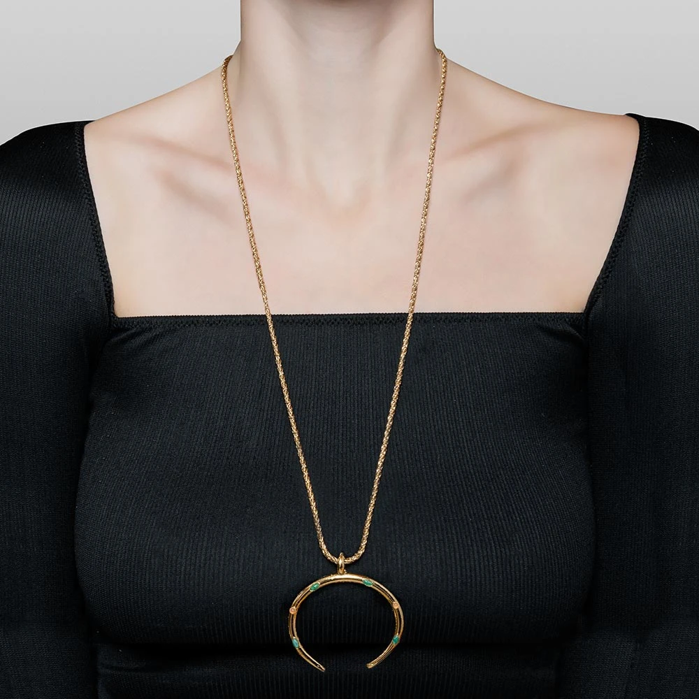 Sautoir Croissant De Lune (amazonite/pierre De Lune) 6 Sautoir Croissant De Lune (amazonite/pierre De Lune) – Image 4