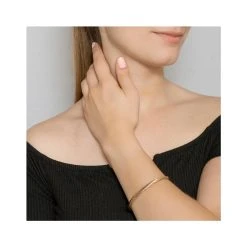 Jonc Texturé (plaqué Or) -Jollia Soldes Magasin jonc dore texture simple