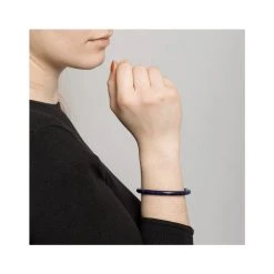 Bracelet Jonc Acétate Bleu (doré) -Jollia Soldes Magasin jonc ecaille bleu zag bijoux 1