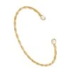 Bracelet Jonc Fin Ouvert Torsadé (nacre) -Jollia Soldes Magasin jonc ouvert pierre nacre