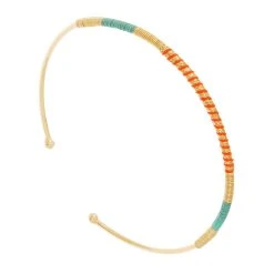 Bracelet Jonc Tissé (turquoise/orange)