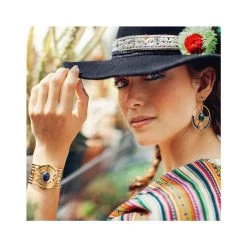 Bracelet Manchette Inca Amazonite (doré) -Jollia Soldes Magasin laeti trema 1 1