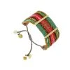 Bracelet Manchette Rio (vert Et Framboise) 2 Bracelet Manchette Rio (vert Et Framboise) -Jollia Soldes Magasin manchette perle rouge vert