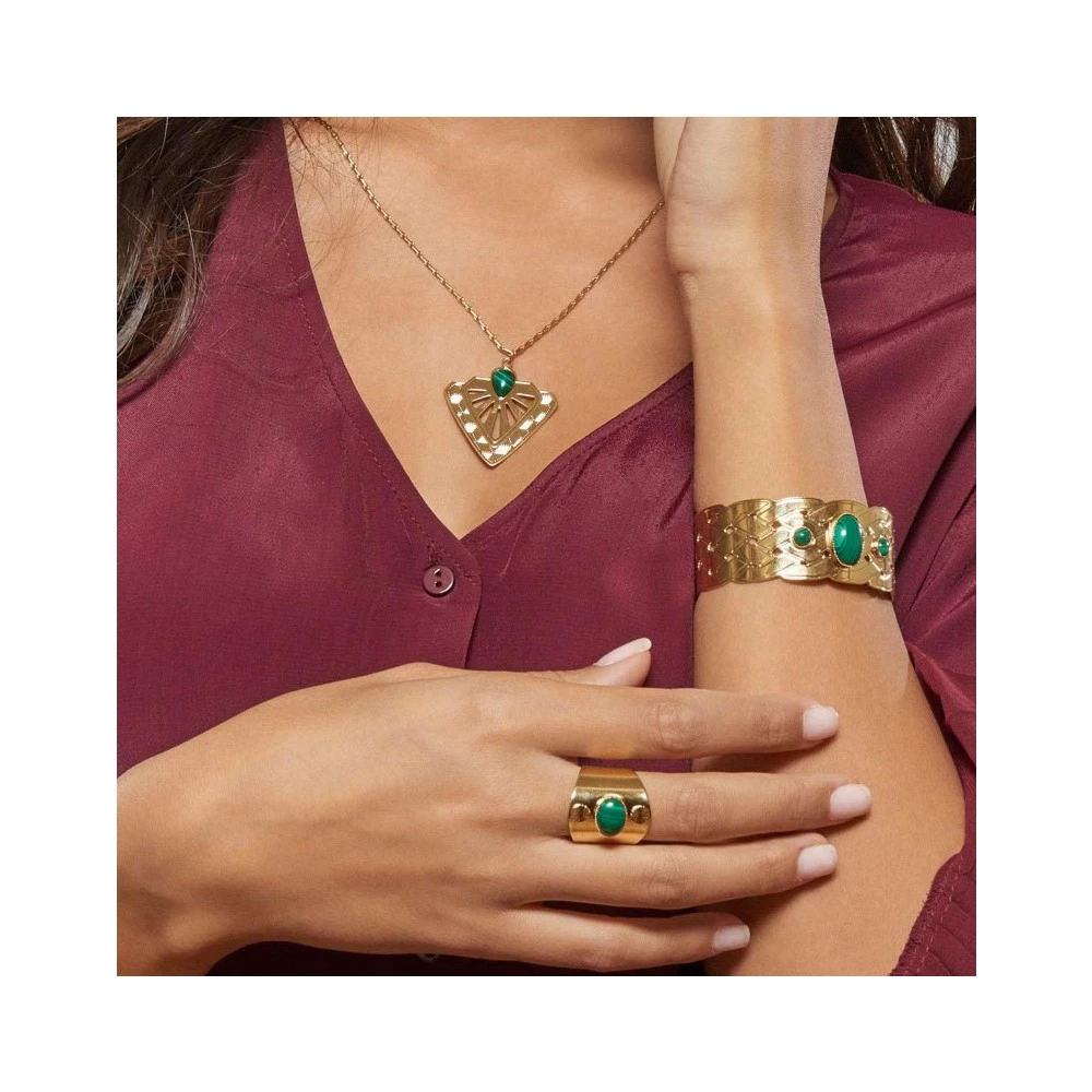 Bague Large Pierre (malachite) 4 Bague Large Pierre (malachite) – Image 2