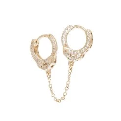 Mini Créoles Double Menottes (plaqué Or)