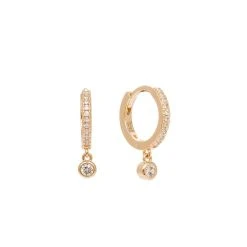 Mini Créoles Zircon Blanc (plaqué Or)