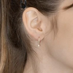 Mini Créoles Zircon Bleu (plaqué Or) -Jollia Soldes Magasin mini creole zircon blanc 2