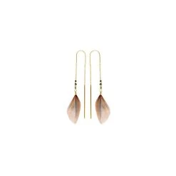 Boucles D'oreilles Feather Taupe (vermeil)