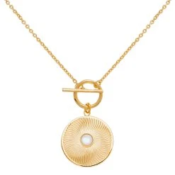 Collier Pendentif Vrillé Et Nacre (doré)