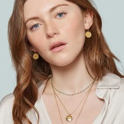 Boucles Petites Créoles Médailles Oeil (doré) -Jollia Soldes Magasin petite creole medaille oeil