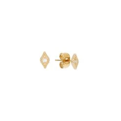 Puces D'oreilles Losange Zircon (vermeil)