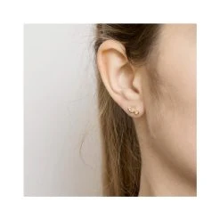 Puces D'oreilles 2 Pierres (pierre De Lune) -Jollia Soldes Magasin puce d oreille pierre blanc or 1 1