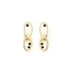Puces D'oreilles Maillons (zircon Noir) -Jollia Soldes Magasin puce d oreille zircon noir dore