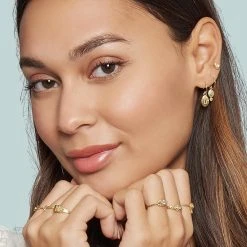 Puces D'oreilles Cabochon Pierre (prehnite) -Jollia Soldes Magasin puce oreille pierre 1