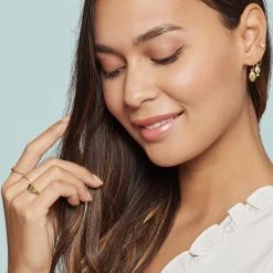 Puces D'oreilles Cabochon Pierre (prehnite) -Jollia Soldes Magasin puce oreille pierre 2