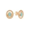 Puces D'oreilles Ronde Et Pierre (plaqué Or) -Jollia Soldes Magasin puces d oreilles ierre turquoise