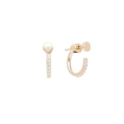 Puces Et Mini Créoles Zircons (plaqué Or)