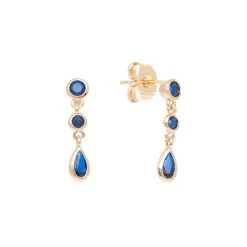 Puces Pendentif Pampille (cristal Bleu)