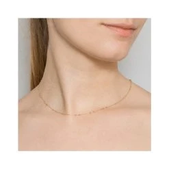 Collier Fin Billes (plaqué Or) -Jollia Soldes Magasin ras de cou dore fin billes