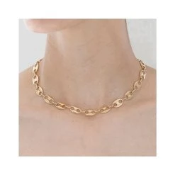 Collier Maillons Grain De Café (doré) -Jollia Soldes Magasin ras de cou maillons dore 2