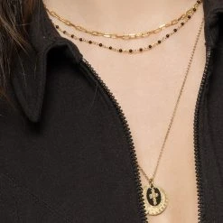 Collier émaillé Perles Noires (plaqué Or) -Jollia Soldes Magasin sans titre 6
