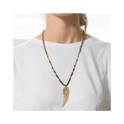 Sautoir Pendentif Aile (bronze) -Jollia Soldes Magasin sautoir ails perles