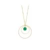 Sautoir Double Cercle Et Pierre (jade/plaqué Or) -Jollia Soldes Magasin sautoir cercle pierre vert 1 1