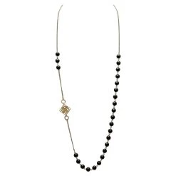 Sautoir Perle Et Estampe (noir)