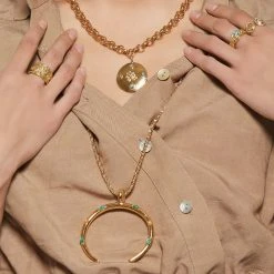 Sautoir Croissant De Lune (amazonite/pierre De Lune) 8 Sautoir Croissant De Lune (amazonite/pierre De Lune) -Jollia Soldes Magasin sautoir collier dore 1