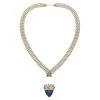 Sautoir Double Maillons Et Dent (lapis) -Jollia Soldes Magasin sautoir maillon argent dent bleu