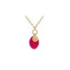Sautoir Maillons Pierre Et Pendentif Soleil (agate Fushia) -Jollia Soldes Magasin sautoir maillons pierre pendentif fushia 3