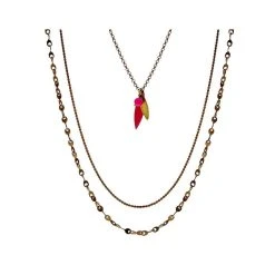 Sautoir Lucknow (bronze Et Framboise) 8 Sautoir Lucknow (bronze Et Framboise) -Jollia Soldes Magasin sautoir multi rang framboise bronze