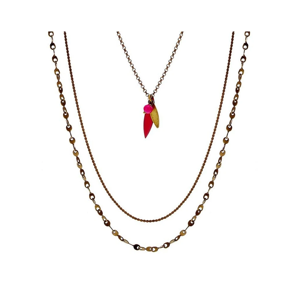 Sautoir Lucknow (bronze Et Framboise) 5 Sautoir Lucknow (bronze Et Framboise) – Image 3