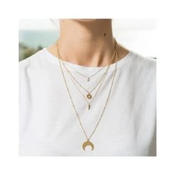 Collier Multirangs Pendentif (doré) -Jollia Soldes Magasin sautoir multirangs 2