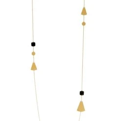 Sautoir Graphique Et Pierres (doré)