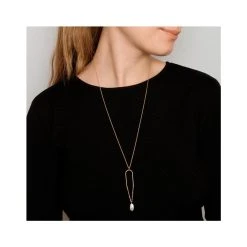 Collier Long Pendentif U Et Pierre (nacre) -Jollia Soldes Magasin sautoir perle de culture