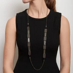 Sautoir Falbala (blanc) -Jollia Soldes Magasin sautoir perle estampe blanc pavec p