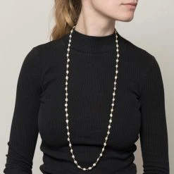 Sautoir Perles De Culture (doré) -Jollia Soldes Magasin sautoir perles de culture 1