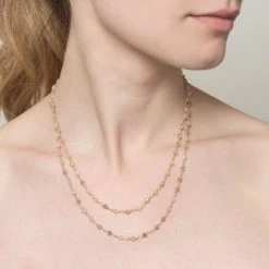 Sautoir Perles Fines Nude (doré) -Jollia Soldes Magasin sautoir perles fines gris rose dore 1