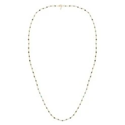 Sautoir Perles Fines Turquoise Africaine (doré)