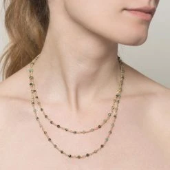 Sautoir Perles Fines Turquoise Africaine (doré) -Jollia Soldes Magasin sautoir perles fines turquoise africaine dore 1