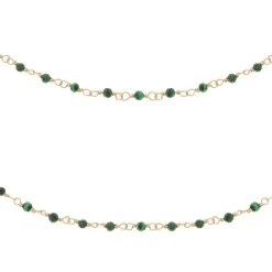 Sautoir Perles Fines Vertes (doré) -Jollia Soldes Magasin sautoir perles fines vert dore